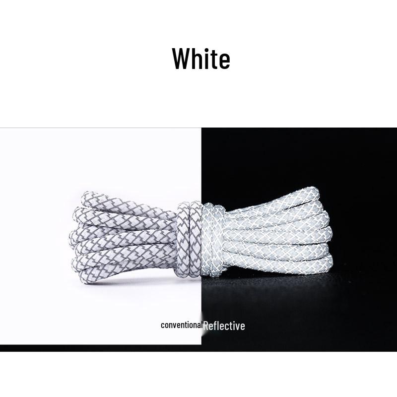 Round Reflective Starry Sky Luminous Shoelaces (Black, One Pair)