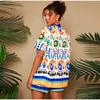2025 neue Heiße Sommer Hawaiian Stil Shorts Set Frauen Gedruckt Kurzarm Hemd Bluse Shorts 2-stück Set Strand Urlaub Anzug