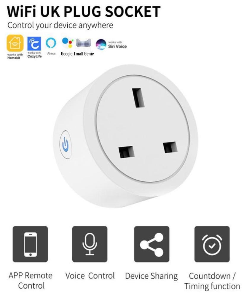 UK Smart WiFi Plug: HomeKit, Energy Monitoring, Remote Control, Timer, Alexa Compatible