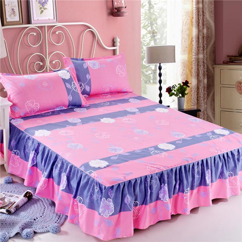 

Bed Skirt Anti-dirty Sheet Bedspread Print Design Elastic Band Bedclothes Queen King Skin-friendly Beds Protector Bedrooms Decoration 150cmX200cm