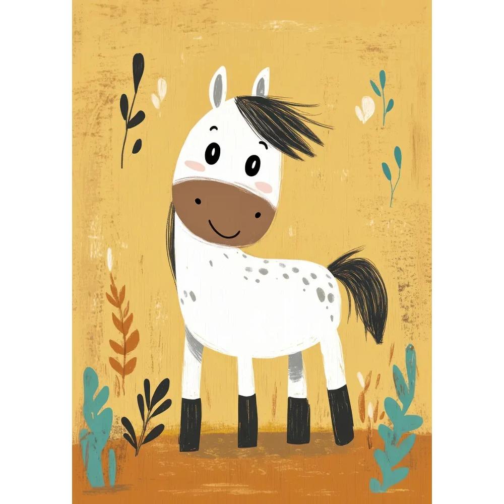 Cute Smiling Cartoon Dolphin Cow Owl Unicorn Posters Expressive Eyes Prints Canvas Painting Wall Picture Home Kid's Room Decor