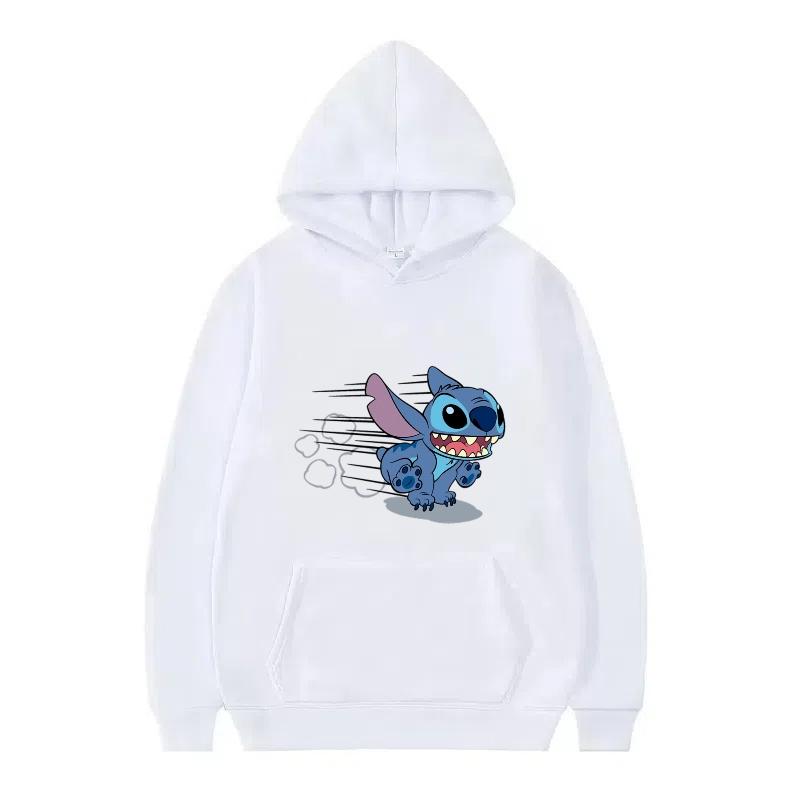 Disney Stitch Pattern Women Hoodies Fashion Sporty Y2k Loose Grey Tops Clothing Pullovers Ladies Cheap Hoodies Sweatshirts