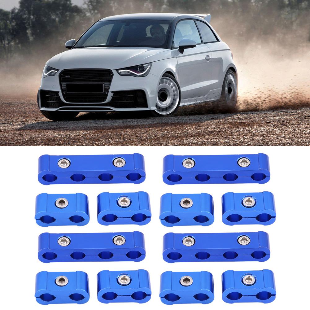 12Pcs Braided Engine Spark Plug Wire Hose Separator Clamp Fitting Kit for 8mm 9mm 10mm