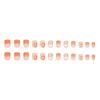 Orange Yellow Gradual Change Orange Bow Fine Flash Sweet Girl Removable Manicure Pieces 24 Pieces