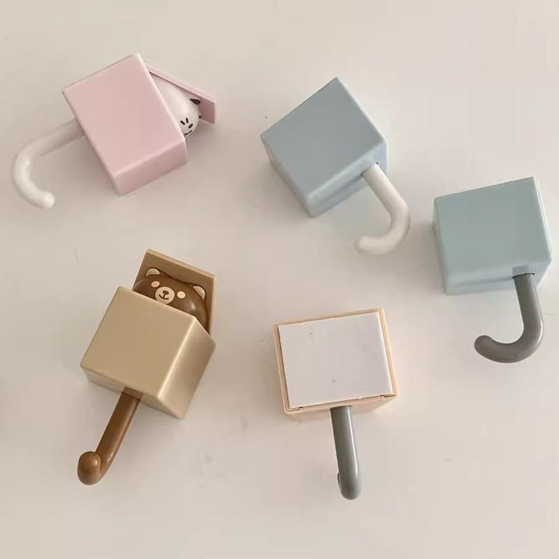 1Pc Cartoon Cute Cat Hook Powerful and Seamless Creative Hook High Value Bedroom Hall Telescopic Hook
