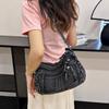 Sac à bandoulière pour femme Sac fourre-tout en denim Style collège Sac à bandoulière