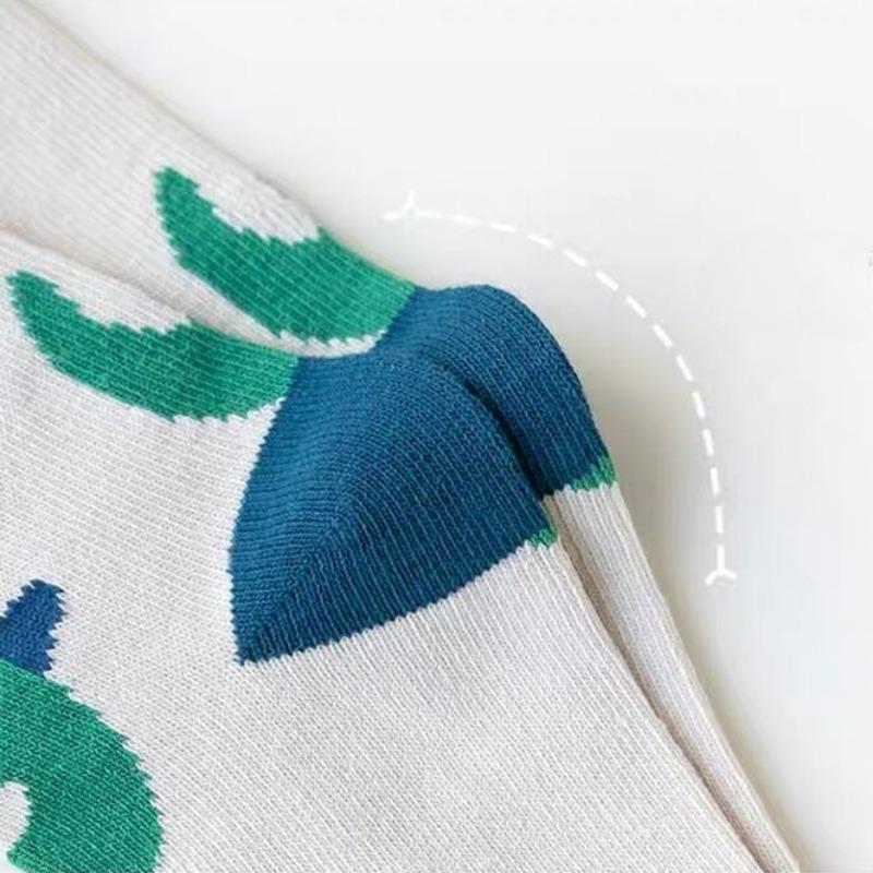 5 Pairs Autumn Winter New Style Children's Socks Mid-high Long Dinosaur Cartoon Design Boys Girls Baby Cartoon Socks Wholesale