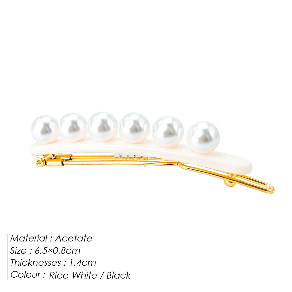 EManco Medium Perle Hårnål Hodeplagg Søt Elegant Fire Sesonger Modellering Søt Kompakt Sjarm Acetat Sideklemme Spenner