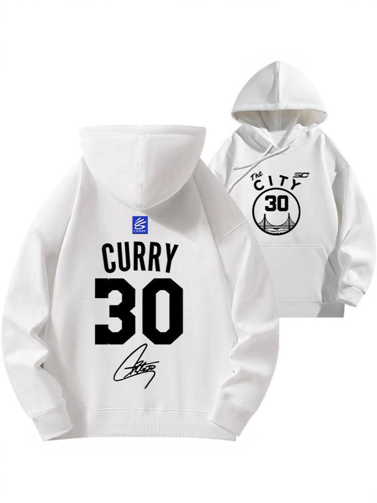 2025 Curry #30 Warriors Hoodie - Thickened Velvet Basketball Sport Top