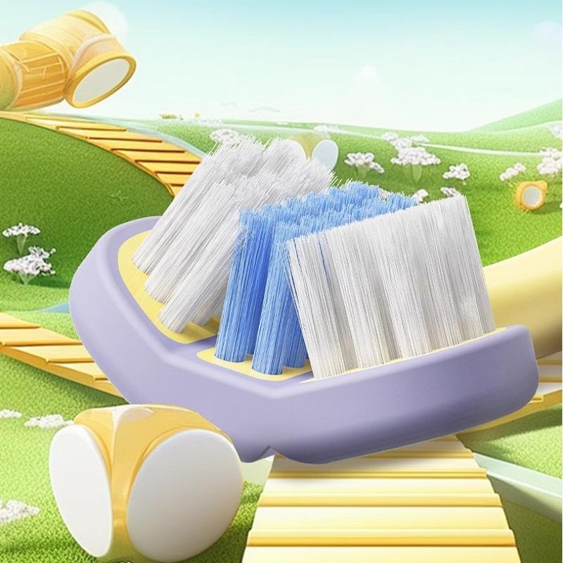 Spazzolino da Denti Antibatterico Pulente Per Bambini Spazzolino a Tre Lati con Setole Morbide Per Neonati e Bambini Piccoli di Età Compresa tra 3 e 12 Anni