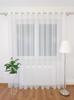 Ready-made white voile curtain 300x250 cm with eyelets - smooth