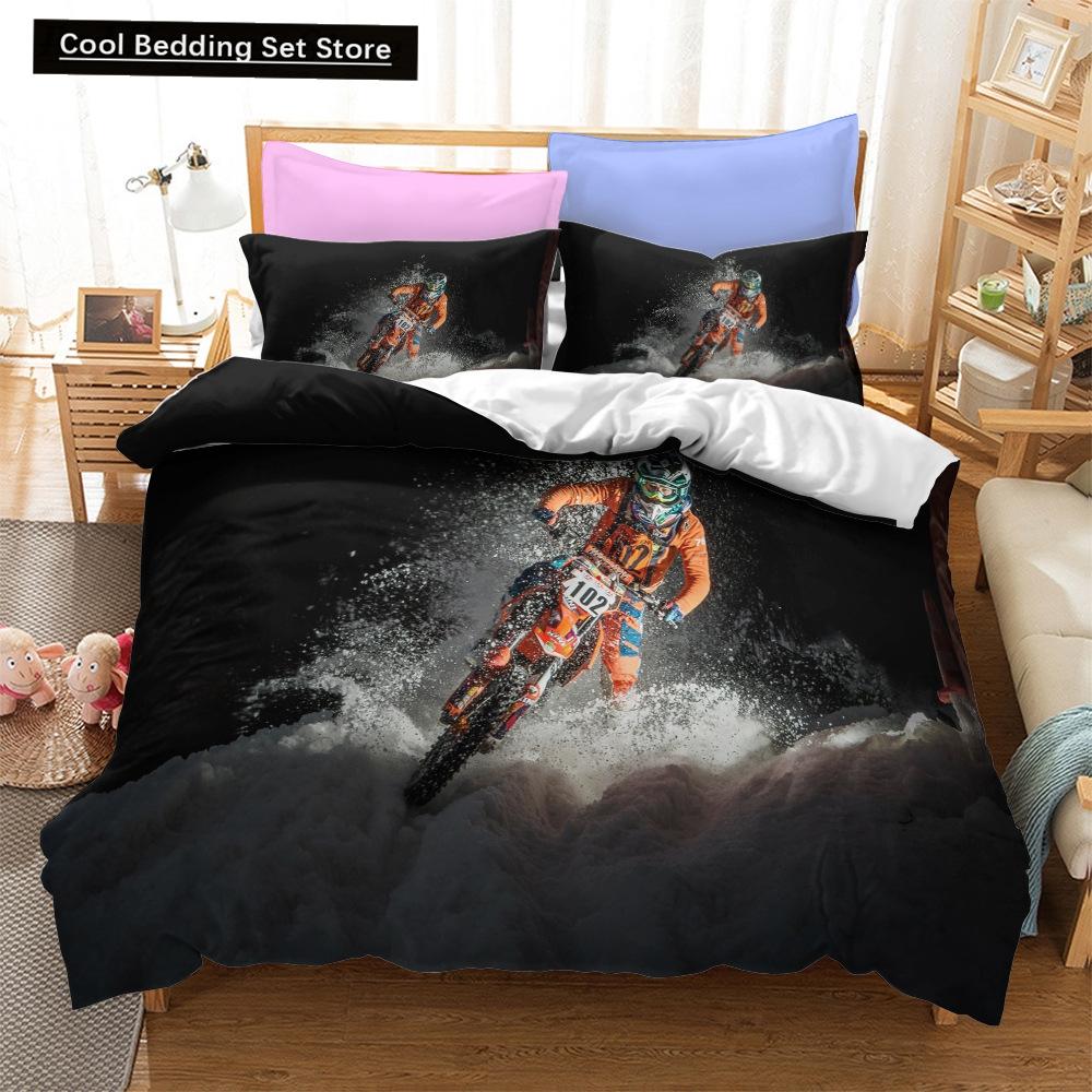 Fashion Motorcycle 3D Duvet Cover Bedding Set Comforter Linen Pillowcases Quilt Cover Home Decor Single Double Twin King Queen
