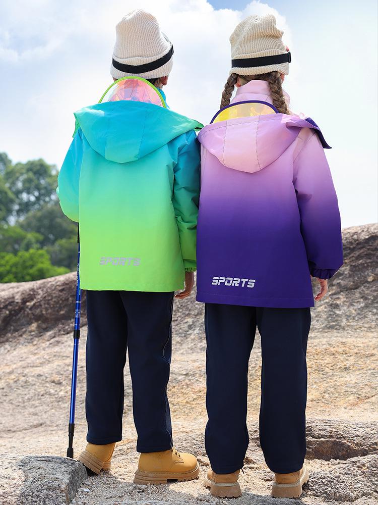 Autumn/Winter School Uniform Set: Velvet-Enhanced Windbreaker & Kindergarten Three-Piece Set