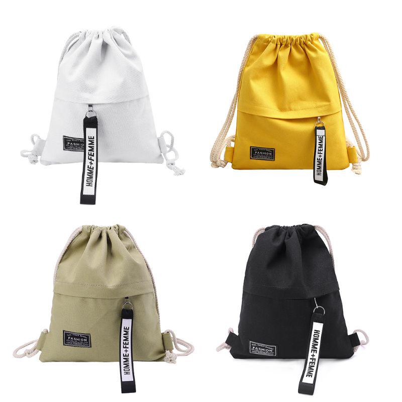 

Cinch Мешок Холст Хранение Школа Спортзал Drawstring Сумка Пакет Рюкзак Рюкзак Pouhc