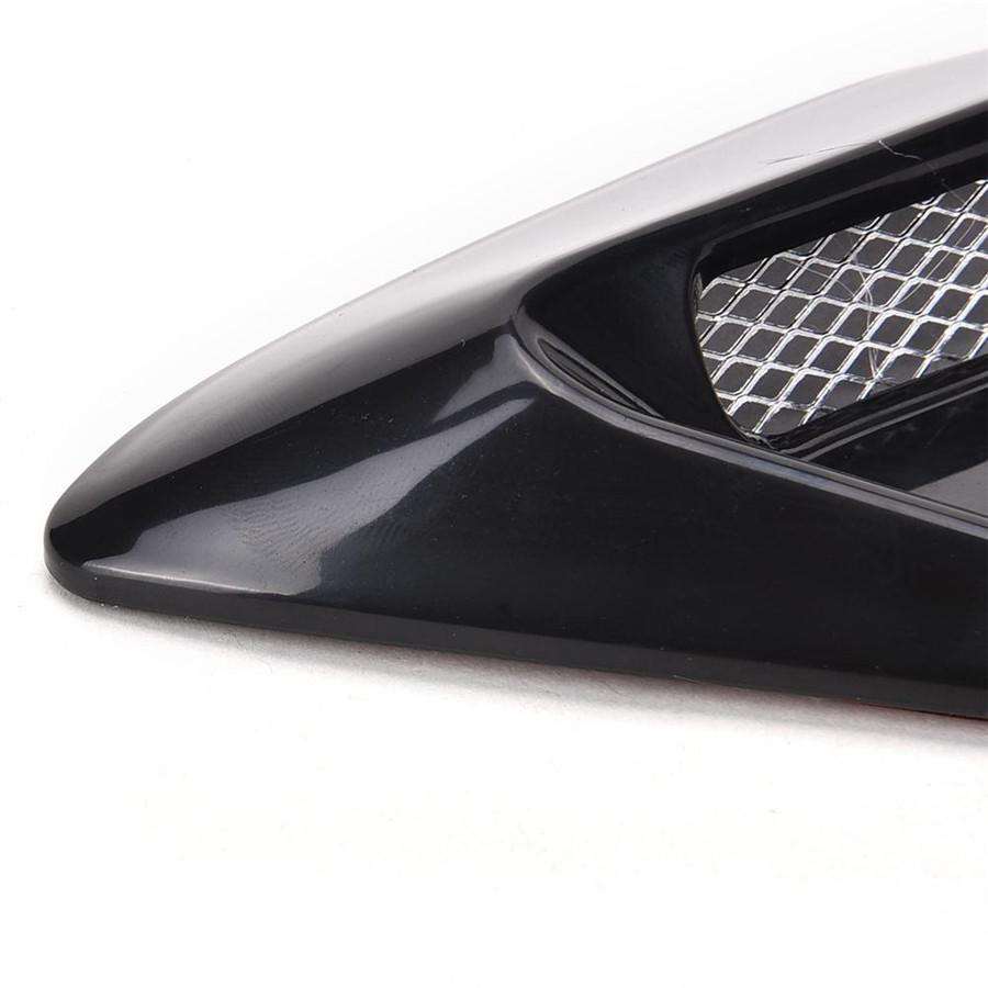 2PCS DIY Shark fins Car Body Side Air Flow Vent Grille Decorative Stickers Kits