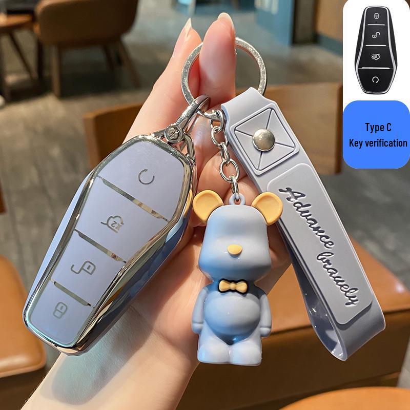 BYD Dolphin Key Case for Han Song, Tang DM-i, Qin Pro/Plus, Yuan, and E2 - Car Shell Buckle Bag.