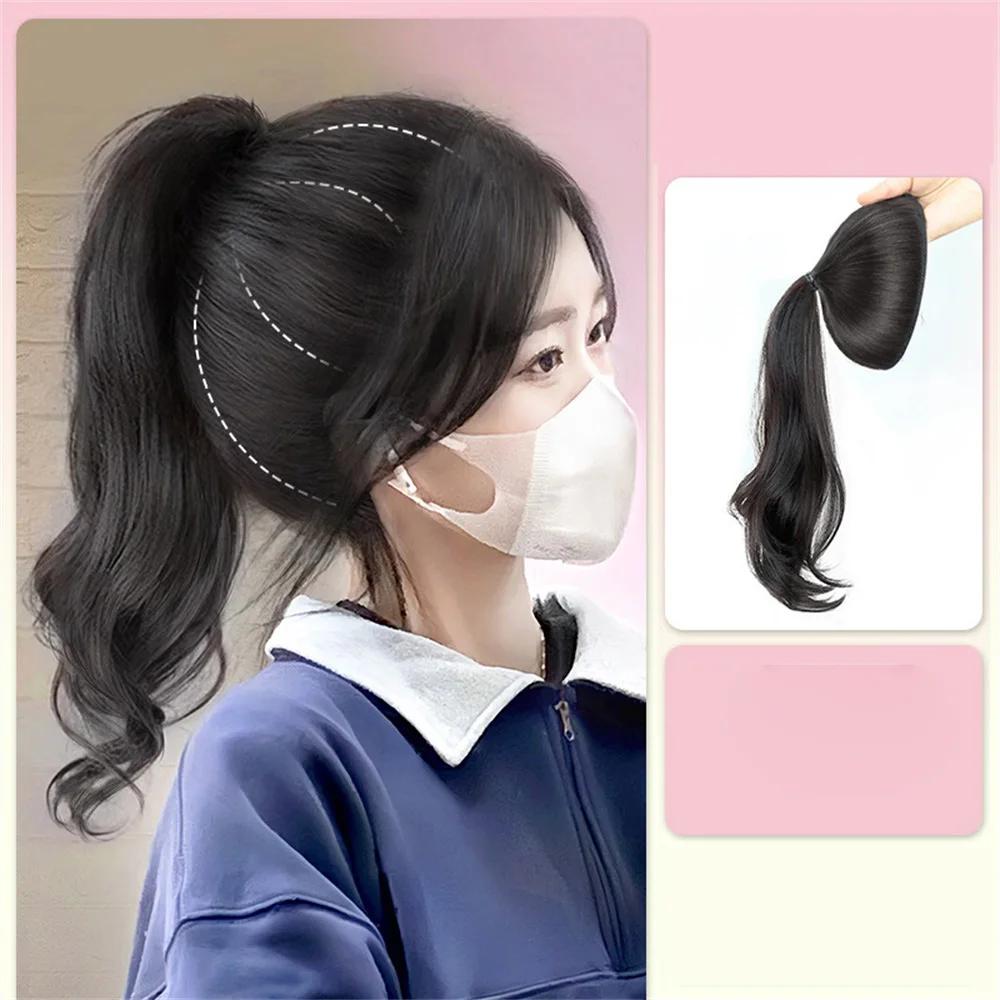 Trendy Curly Ponytail Synthetic Wig Women Natural Wigs Perfect Head Shape Simulated Pomelo Peel for Ultra Light Hair Growth