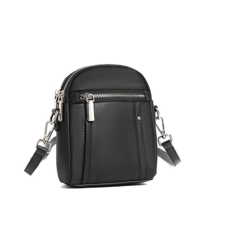 

Temperament First Layer Cowhide Oblique Span Bag Mini Women S Bag Small Bag Versatile Fashion Mobile Phone Shoulder Bag 14*7*18 чорний