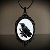 Gothic Crow Raven Charm Necklace Crow Pendant Necklace Mystic Witch Jewelry Gift Rope Chain Goth Crow Choker Unisex