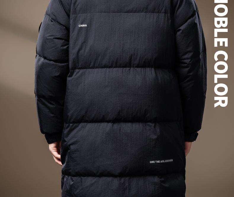 Men's Premium Thermal Insulated Down Jacket - 90% Duck Down, Mid-Length, Thickened Winter Coat