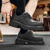 3228 Carbon Black Derby Shoes Men's Advanced Sense Function Wind Platform Versatile Casual Business Commuter Leather Shoes Trend Versatile