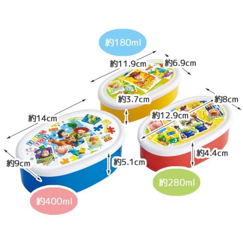 Skater Lunch Box Seal Container Storage Container Made In Japan (Large 400ml, Medium 280ml, Small 180ml) Set of 3 Ag+ Antibacterial Disney Toy Story 2