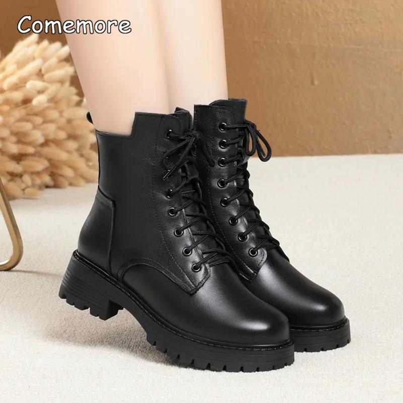 Популярные нескользящие женские зимние стеганые ботинки Comemore — фото 7