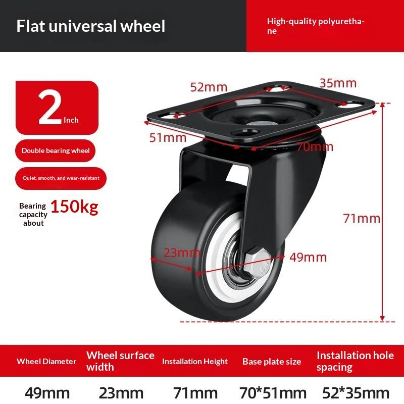 Furniture Casters Wheels Pp Fixed Swivel Caster Roller Wheel For Heavy Duty Platform Trolley Chair Household Accessory
