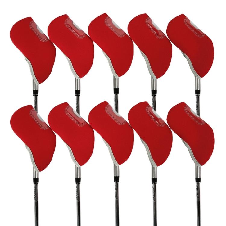 10Pcs Golf Head Headcovers with Window Display, Neoprene Golf Iron Head Covers