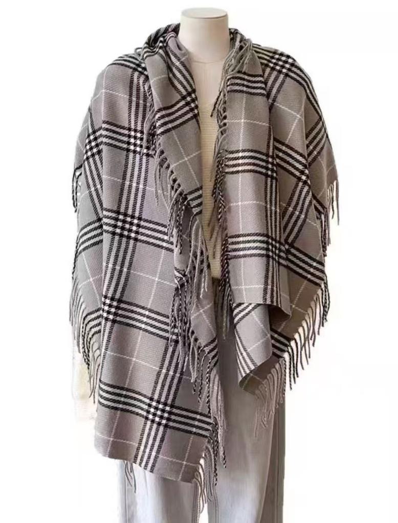 New British Plaid Scarf Schoolgirl Couple Versatile Winter Fringed Shawl Warm Jinjing