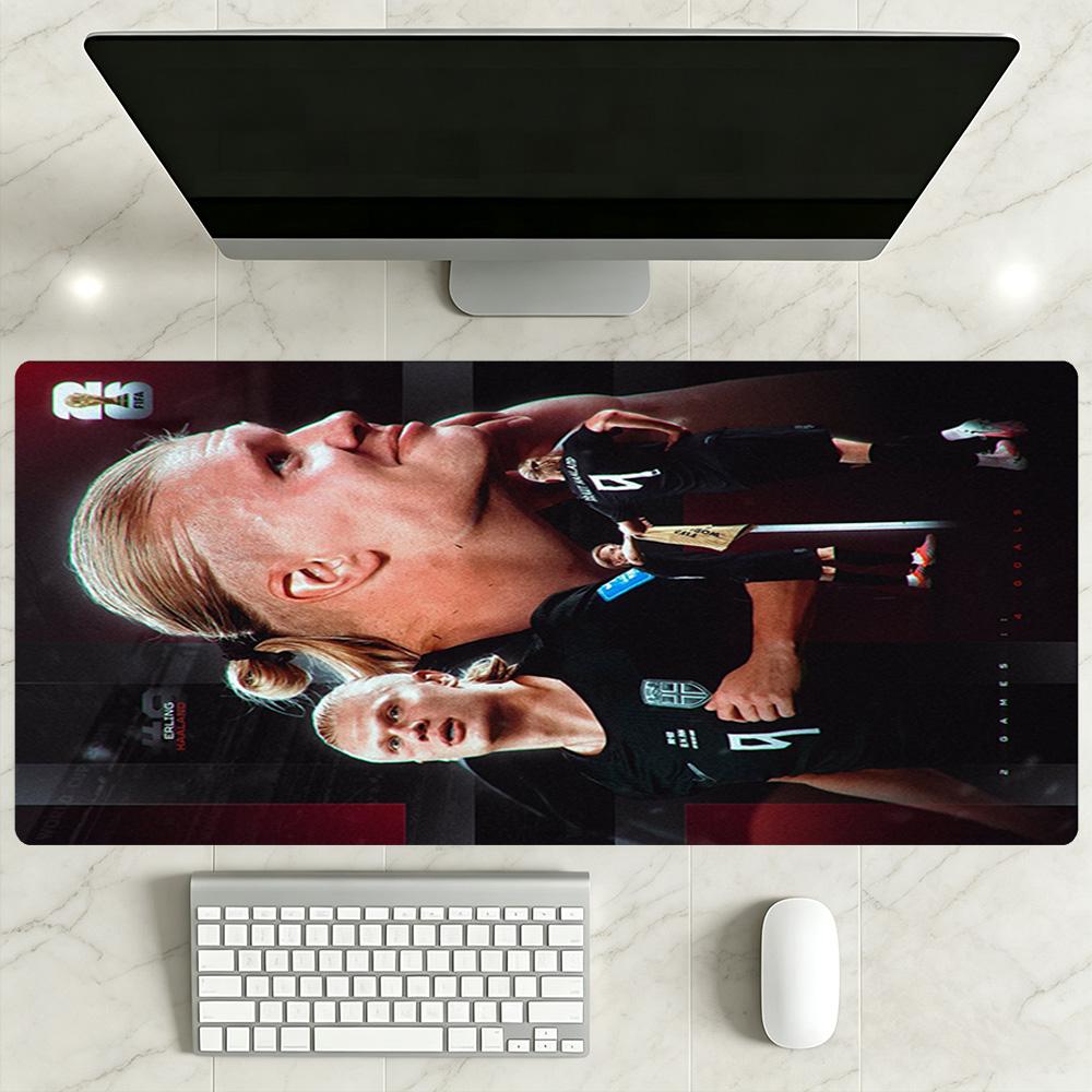 Haaland Large Mouse Pad Desk Mat Desktop Mouse Pad Non-Slip Rubber Base Computer Decor Item Office Use