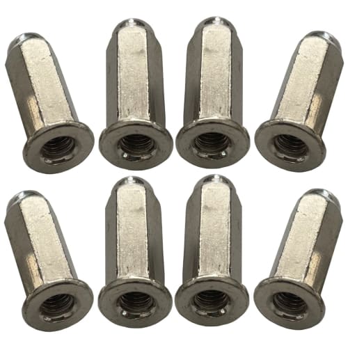 S-NET M6 Universal Aftermarket Hex Flange Nuts for Mufflers, Long, Nickel-Plated Cap Nuts, 13.7mm Wide, 32mm Long, SN-315-FN, 8 Pieces