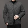 Autumn Winter Solid Color Cotton Jacket Stand Collar Long Sleeve Quilted Padded Thickened