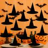 12pcs DIY Witch Hat Decoration Spooky Hat Wall Decor Funny Hanging Wizard Caps  Indoor Outdoor Decor