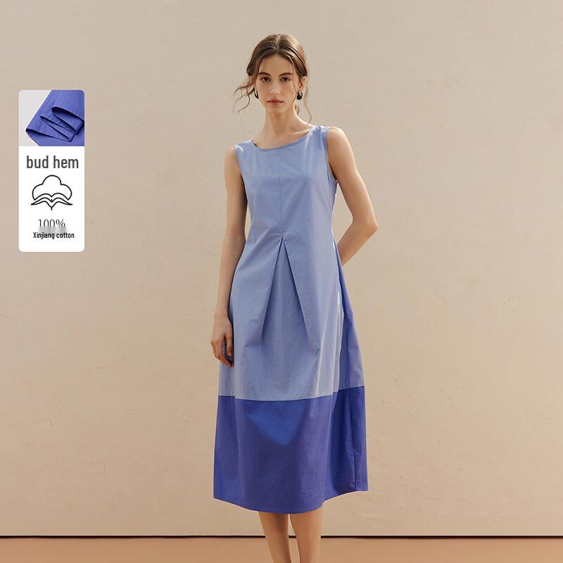 INMAN Хлопковое платье без рукавов с 3D-цветочным пэчворком L