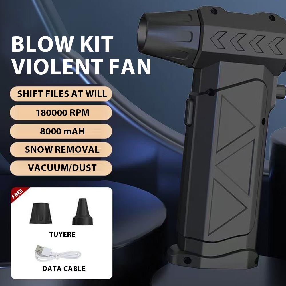 Mini Air Blower With Extra Nozzle 180000RPM Turbo Jet Fan Wind Speed 53m/s Electric Blower Multifunctional Blowing Dust Dryer