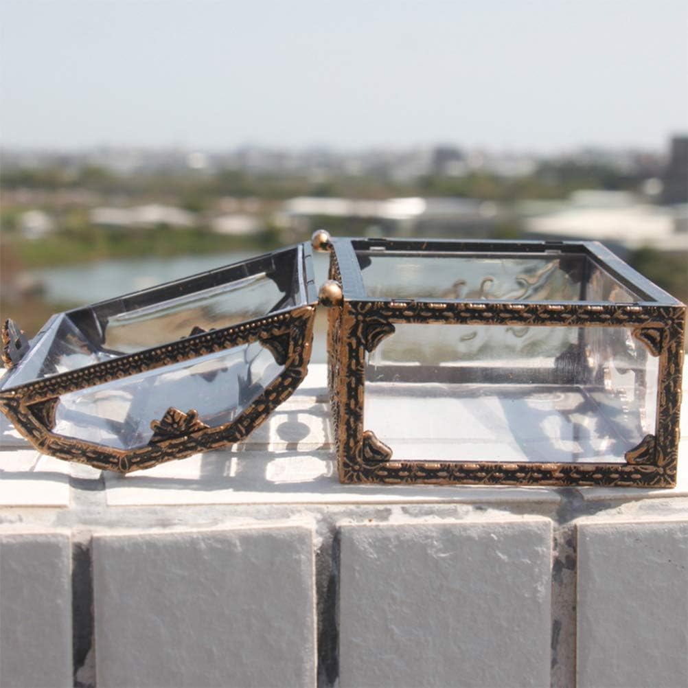 1/3pcsTransparent Pirate Treasure Box Crystal Gem Jewelry Box Storage Organizer Chest Treasure for Jewelry Gem Trinket Box