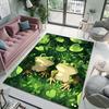Multiple Sizes Frogs and Lily Pads On Grass Print Carpet Rug for Living Room Bedroom Sofa Doormat Home Decor Non-slip Floor Mat