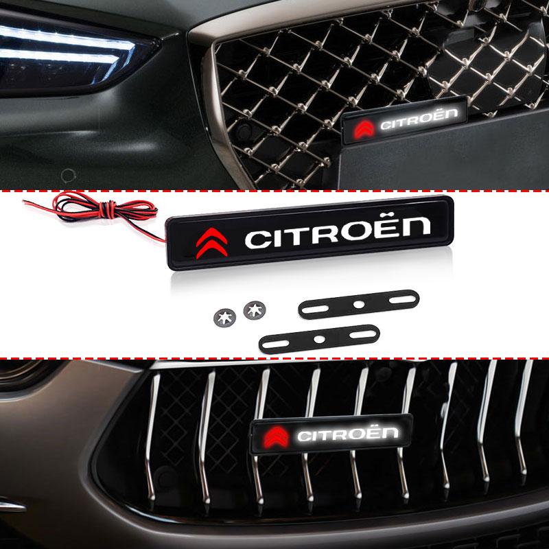Dekorativní světlo na auto LED Přední mřížka kapoty Znak Odznak Dekorace Pro Citroen C1 C2 C3 C4 C5 C6 C5X E-C4 C-Crosser C4 Cactus