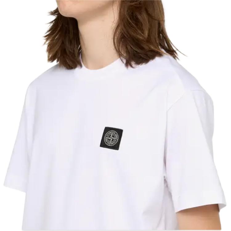 Stone Island Logo Pullover Crew Neck Straight Fit Short Sleeve T-Shirt Men Tops K2S1521000-27S0013-V0001