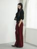 MUSE BY ROSE Maren Matte Velvet Wide Pants (Red)