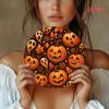 Halloween Pumpkin Iron Metal Wall Art Retro Round Sign Home Decor
