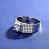 S925 sterling silver moissanite ring men's classic domineering one-carat mozzarella diamond full diamond men's ring open jewelry gift