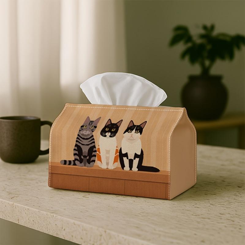 1pc Cartoon Cats Tissue Holder Featuring a Fun Kitty Family, Ideal for Living And Dining Areas, Perfect for Elegant Tissue Storage in The Bathroom