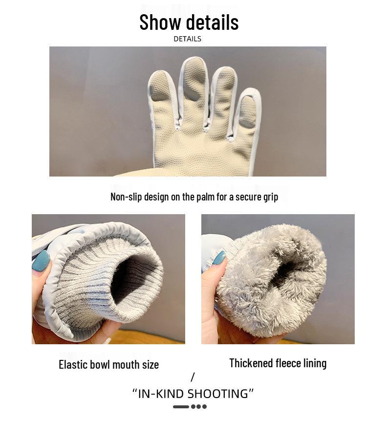 Women's Winter Ski Gloves: Velvet-Lined, Windproof, Warm, Touchscreen Compatible, Non-Slip Outdoor Cycling.