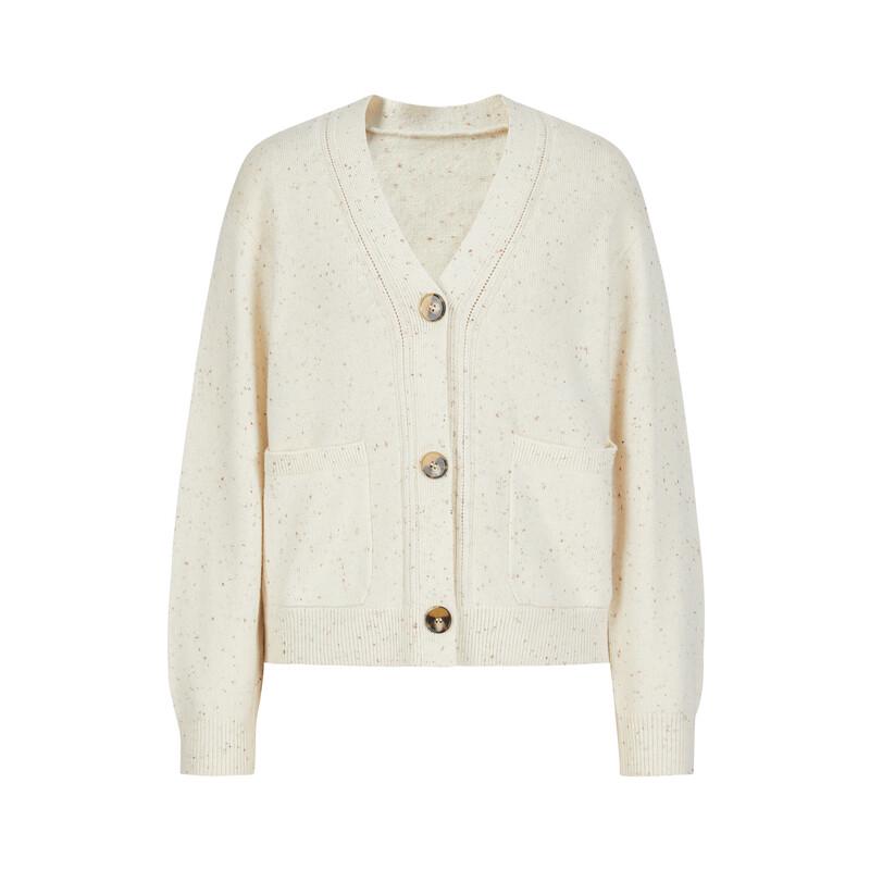 JUZUI Women's Old Money Style Wool & Cashmere Cardigan
