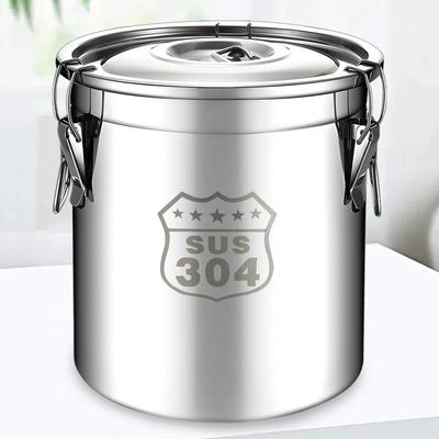 6/12/21/33L 304 Stainless Steel Airtight Canister with Seal Lid Food Storage Container Kitchen Canister for Household Kitchen