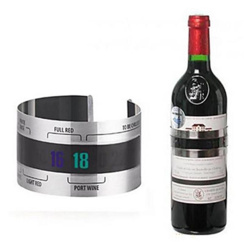 

Wine Collar Thermometer Bar Beverage Tool Clever Wine Bottle Snap Thermometer Lcd Display Clip For Champagne Beer