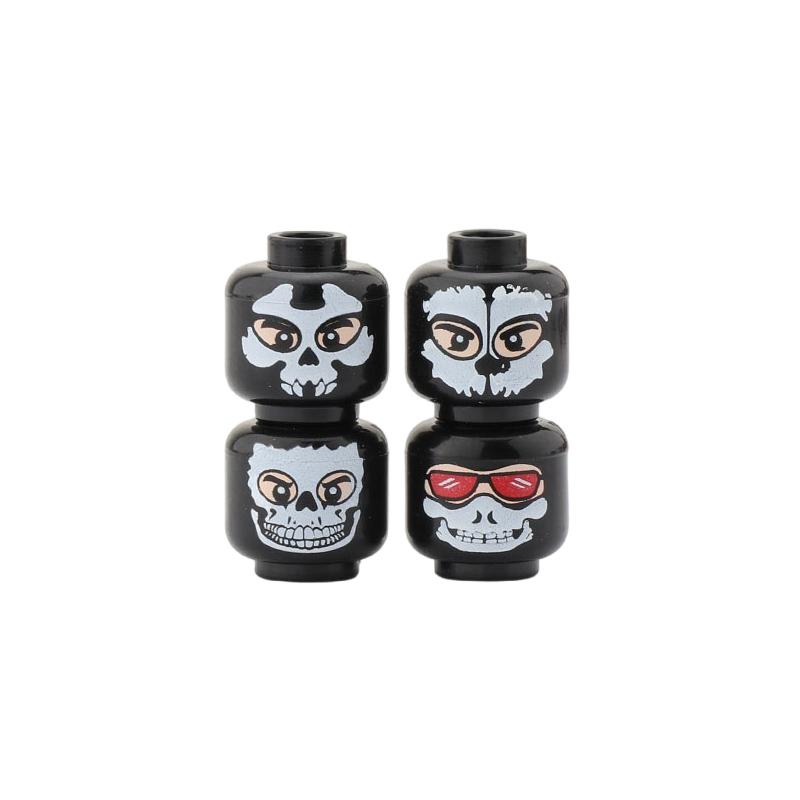 Non-Toxic Ww2 Injured Emotional Face Heads Building Blocks Army Soldiers Figures Zombie Heads Military Weapon Parts Bricks Toy