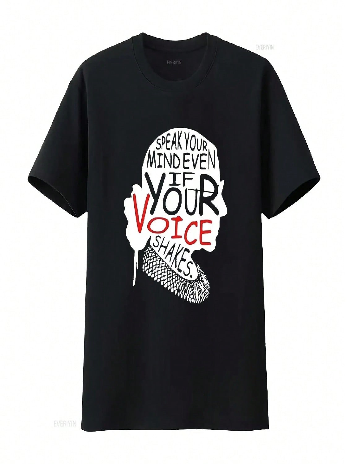 Speak Your Mind Even If Voice Shakes RBG Women S Rights T Shirt Black 3X Large Vintage Washed Top For Everyday Wear Breathable S разноцветный